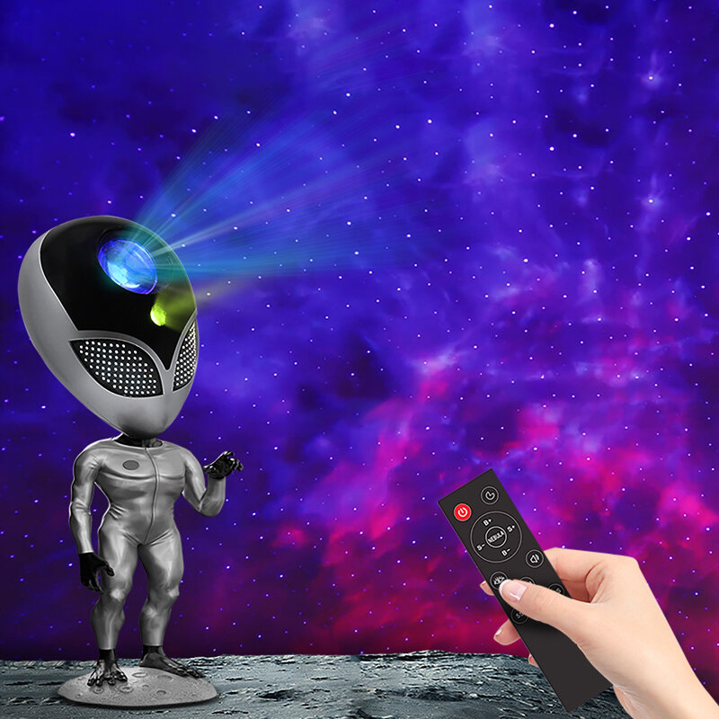 Image of Alien Star Projector Lamp Alien Nebula Light Voice Interactive Galaxy Starry Night Light Home Decor Kids Birthday Gift