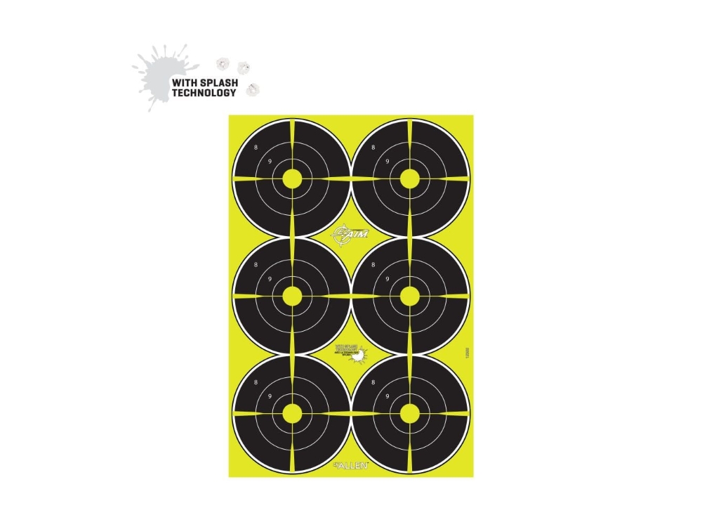 Image of Allen EZ Aim Splash Reactive Paper Shooting Targets Multicolored ID 026509046530