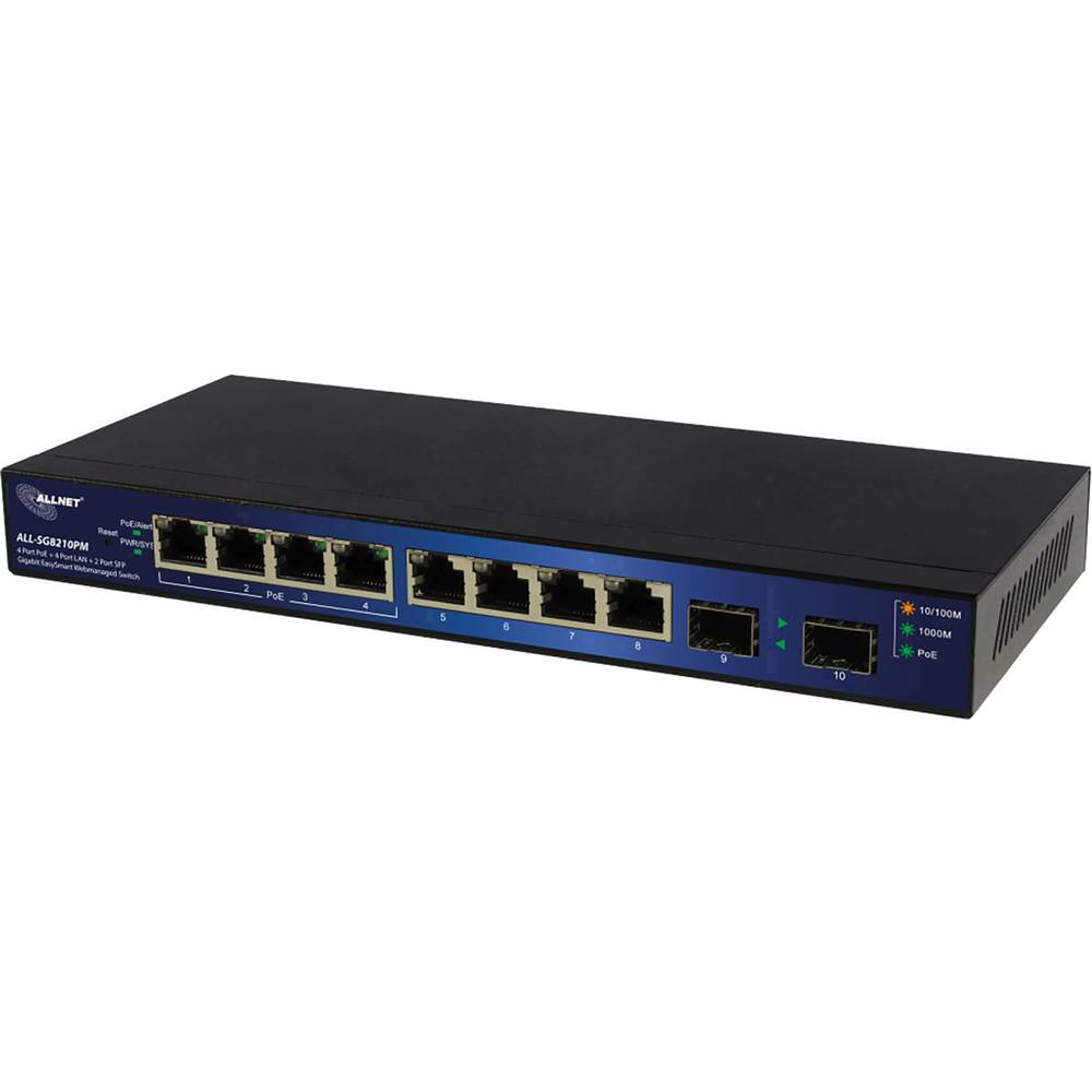 Image of Allnet ALL-SG8210PM Network switch 8 ports 1000 MBit/s PoE