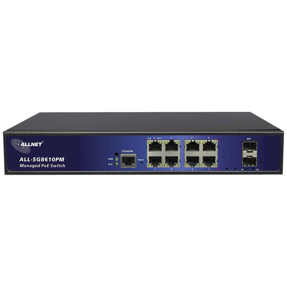 Image of Allnet ALL-SG8610PM Network switch 8 + 2 ports 10 / 100 / 1000 MBit/s PoE