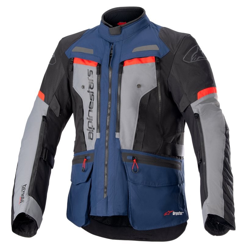 Image of Alpinestars Bogotá Pro Drystar Dark Blau Schwarz Bright Rot Jacke Größe S
