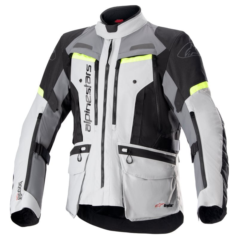 Image of Alpinestars Bogotá Pro Drystar Jacket Ice Gray Dark Gray Fluo Yellow Size L EN