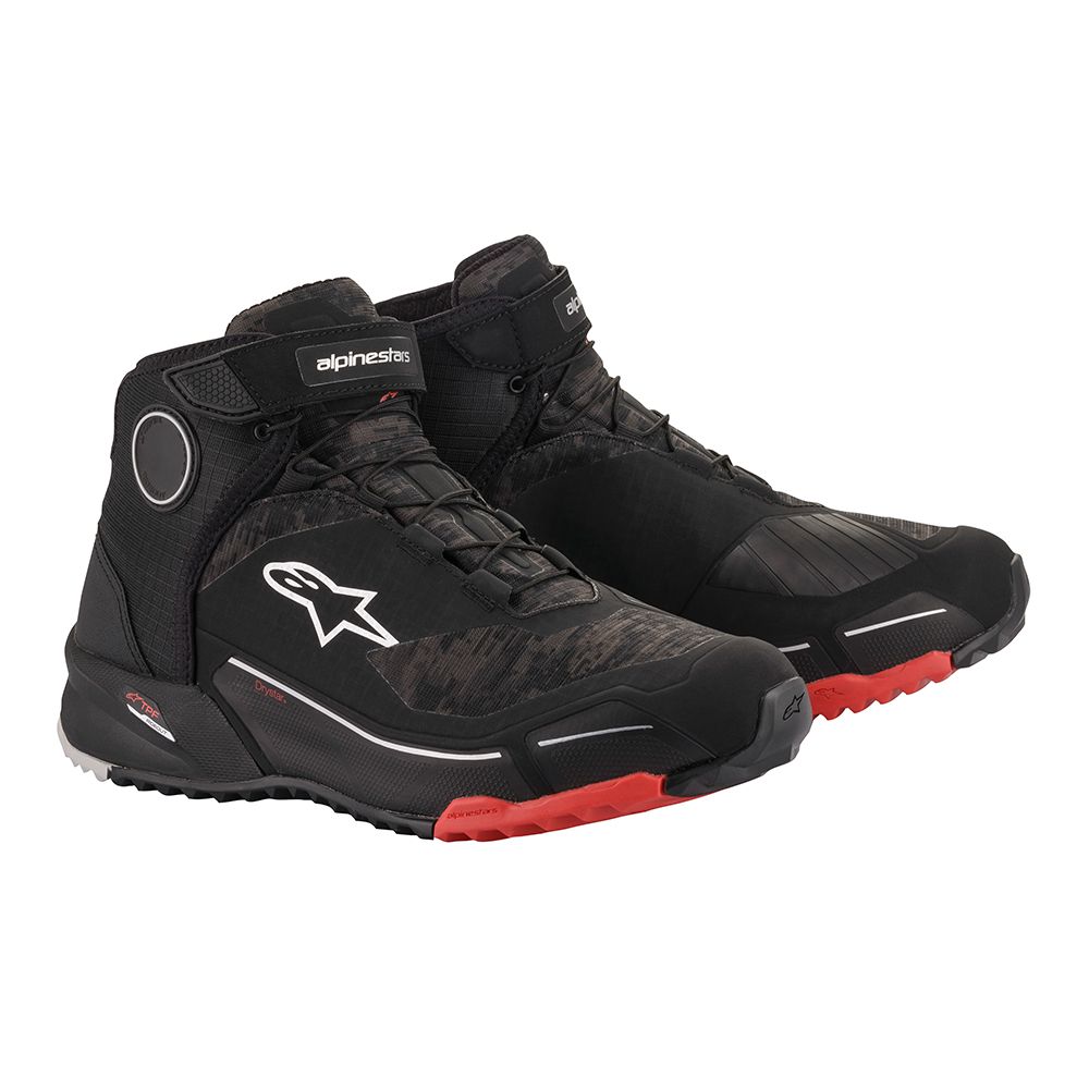 Image of Alpinestars CR-X Drystar Noir Camo Rouge Chaussures Taille US 105