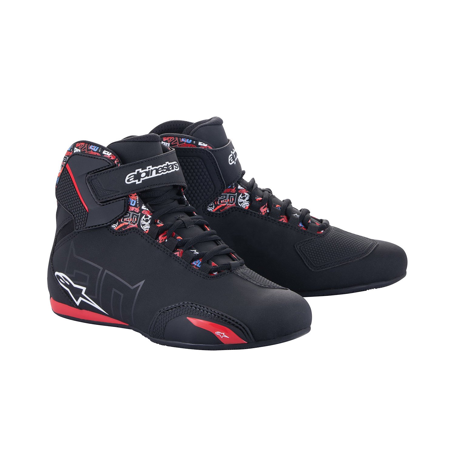 Image of Alpinestars FQ20 Sektor Noir Bright Rouge Chaussures Taille US 105