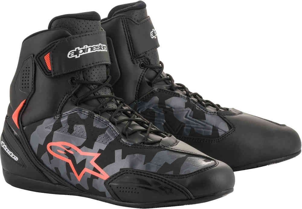 Image of Alpinestars Faster-3 Black Gray Camo Red Fluo Size US 7 ID 8059175079467