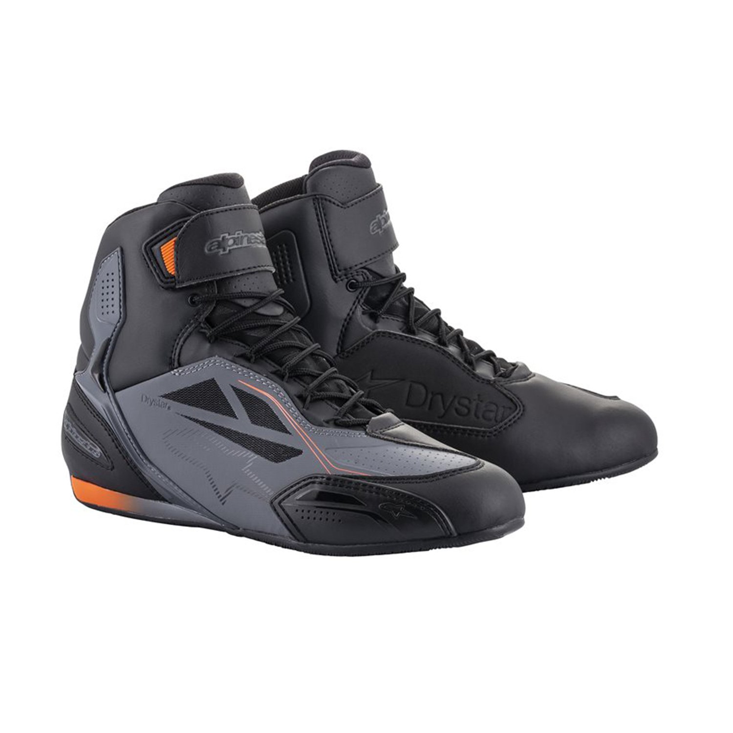 Image of Alpinestars Faster-3 Drystar Shoes Black Cool Gray Orange Fluo Size US 75 EN