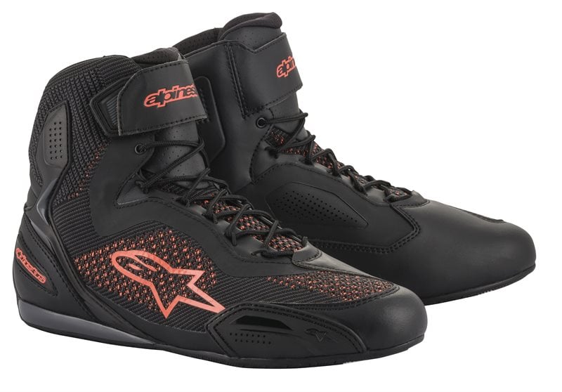 Image of Alpinestars Faster-3 Rideknit Schwarz Rot Fluo Schuhe Größe US 135