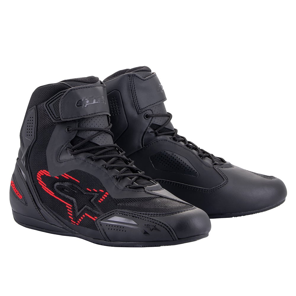 Image of Alpinestars Faster-3 Rideknit Shoes Black Dark Gray Bright Red Size US 105 ID 8059347155937