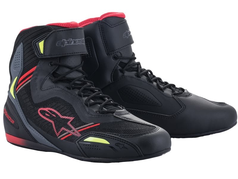 Image of Alpinestars Faster-3 Rideknit Shoes Black Red Yellow Fluo Size US 10 EN