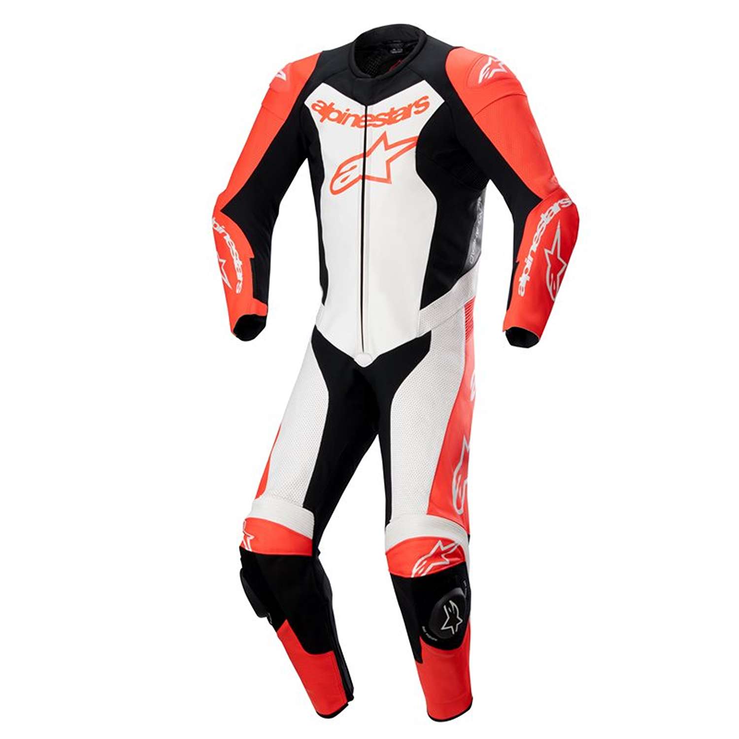 Image of Alpinestars Gp Force Lurv 1Pc Leather Suit Red Fluo White Black Size 48 EN