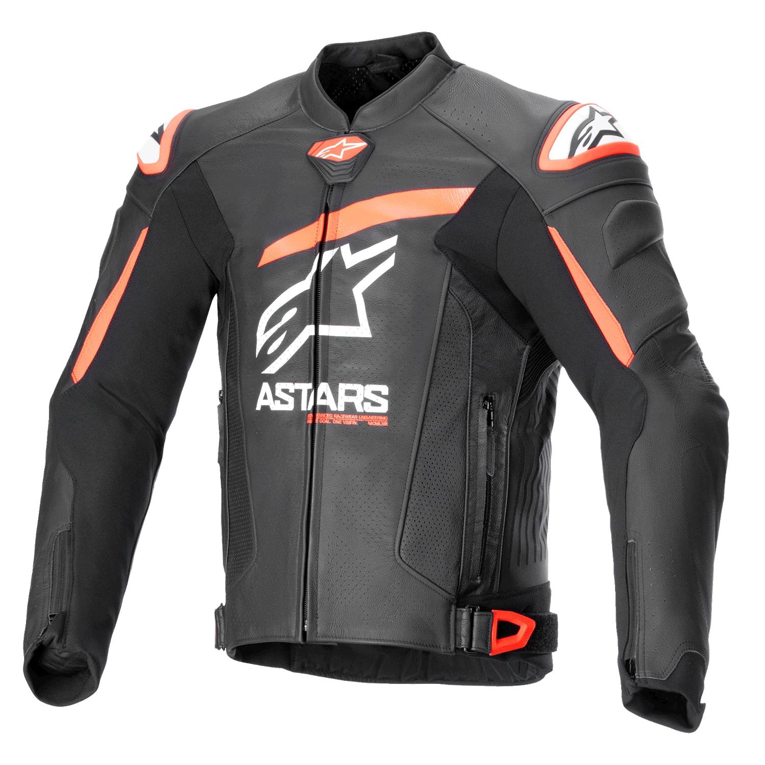 Image of Alpinestars Gp Plus R V4 Airflow Leather Jacket Black Red Fluo White Size 48 ID 8059347341743