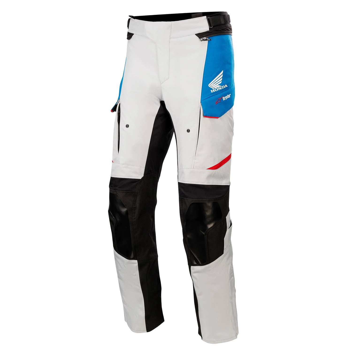 Image of Alpinestars Honda Andes V3 Drystar Pants Ice Gray Blue Bright Red Taille S