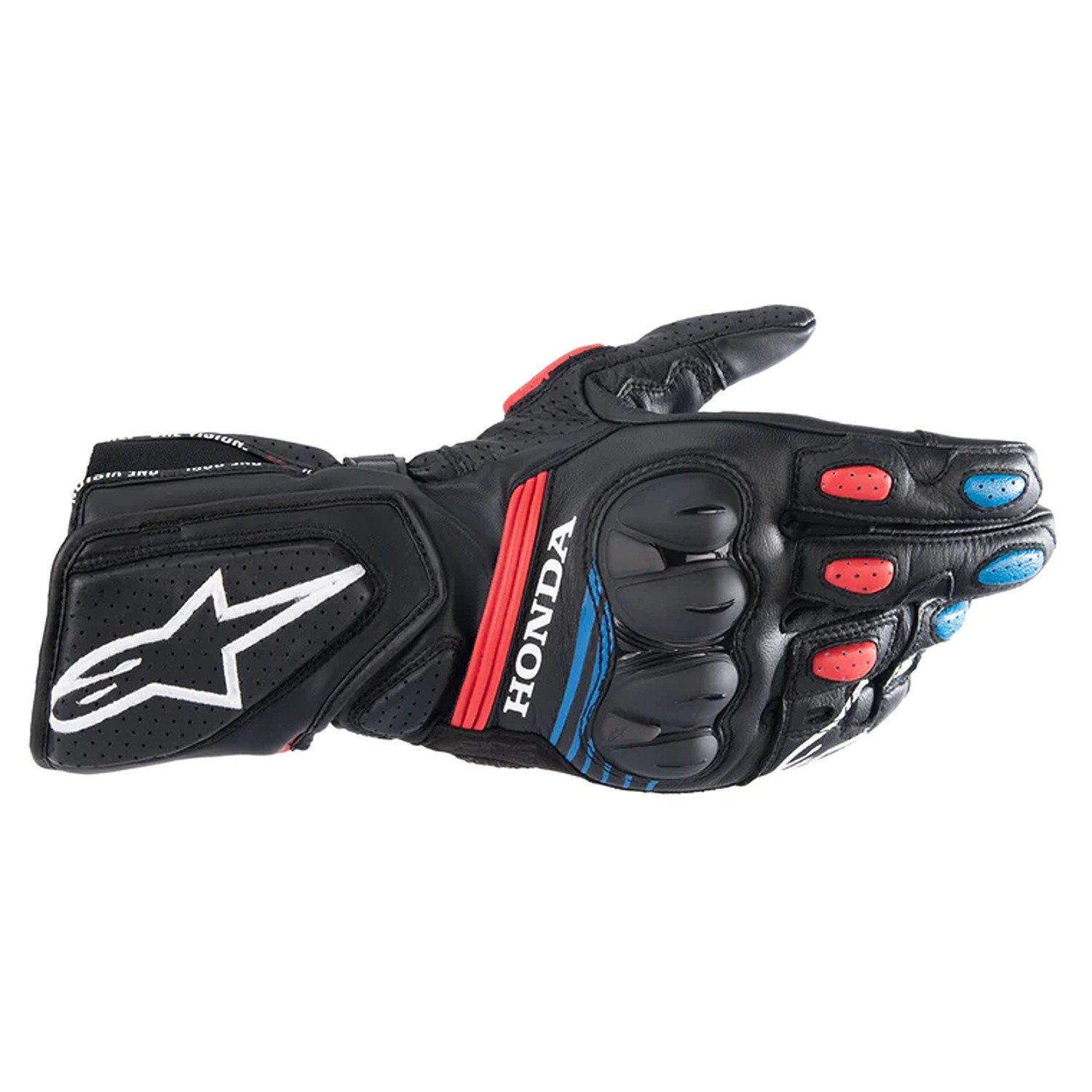 Image of Alpinestars Honda SP-8 V3 Gloves Black Bright Red Blue Größe S