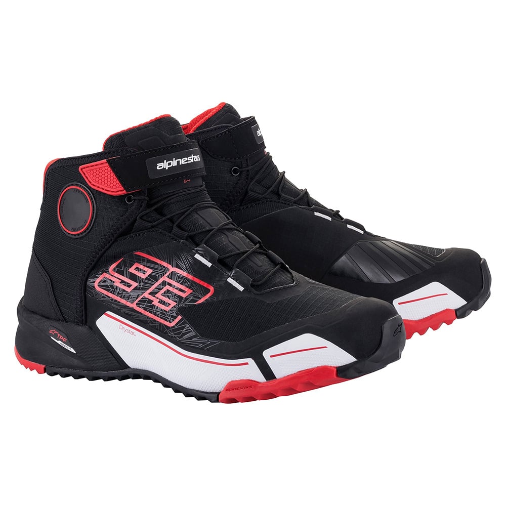Image of Alpinestars MM93 CR-X Drystar Bright Rouge Blanc Chaussures Taille US 10