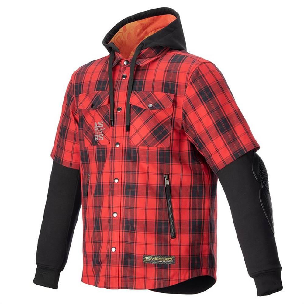 Image of Alpinestars MOSTEQ Tartan Shirt Flame Red Black Size 2XL ID 8059347271514