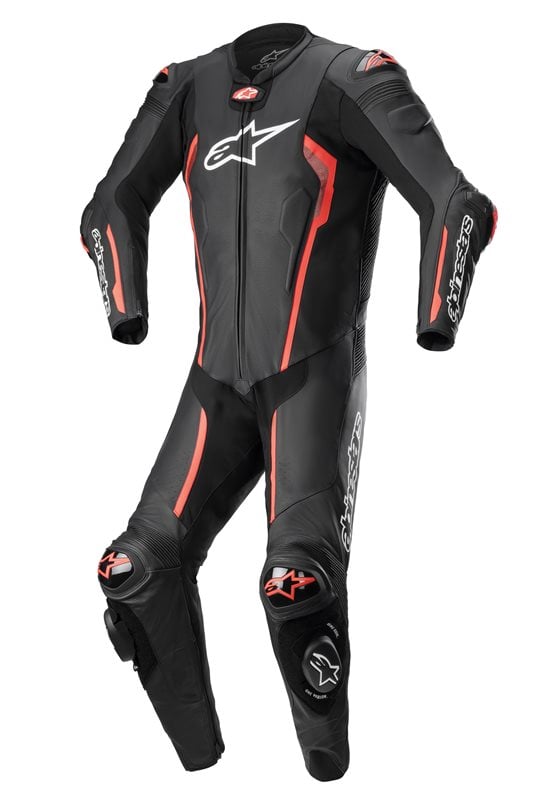 Image of Alpinestars Missile V2 Leather Suit 1 Pc Black Red Fluo Size 50 ID 8059175906961