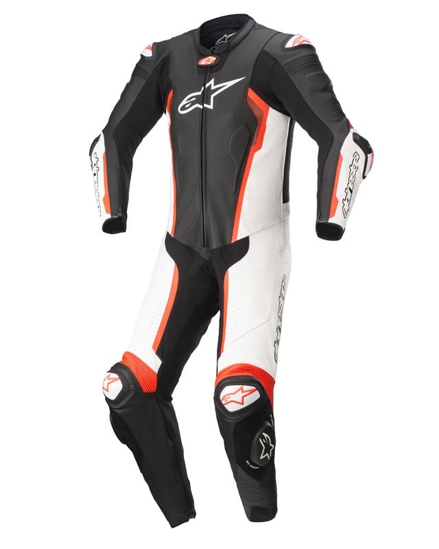 Image of Alpinestars Missile V2 Leather Suit 1 Pc Black White Red Fluo Size 56 ID 8059175907104