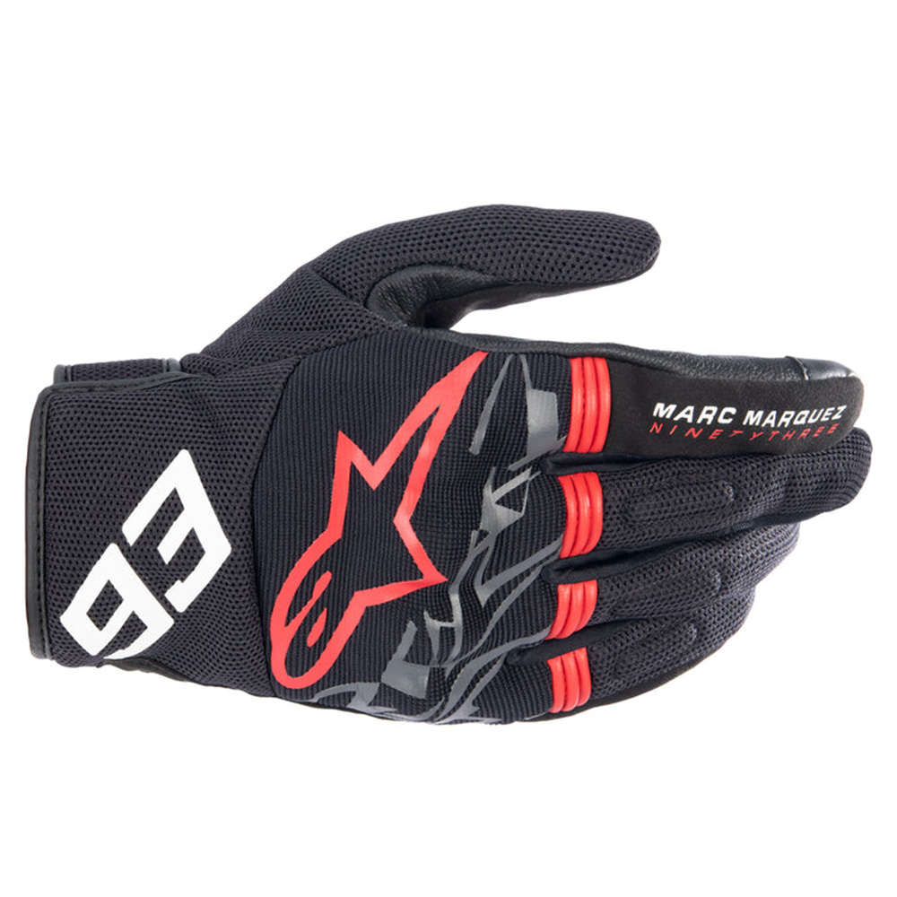 Image of Alpinestars Mm93 Losail V2 Gloves Black Bright Red Dark Gray Talla M