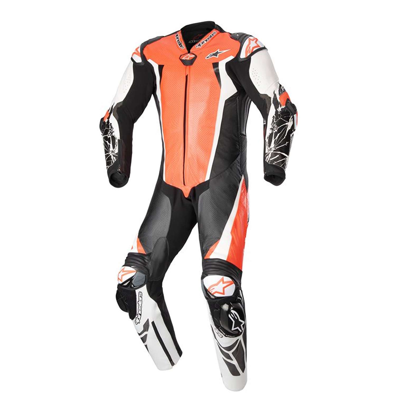 Image of Alpinestars Racing Absolute V2 1 Pc Leather Suit Red Fluo White Black Size 56 ID 8059347160962