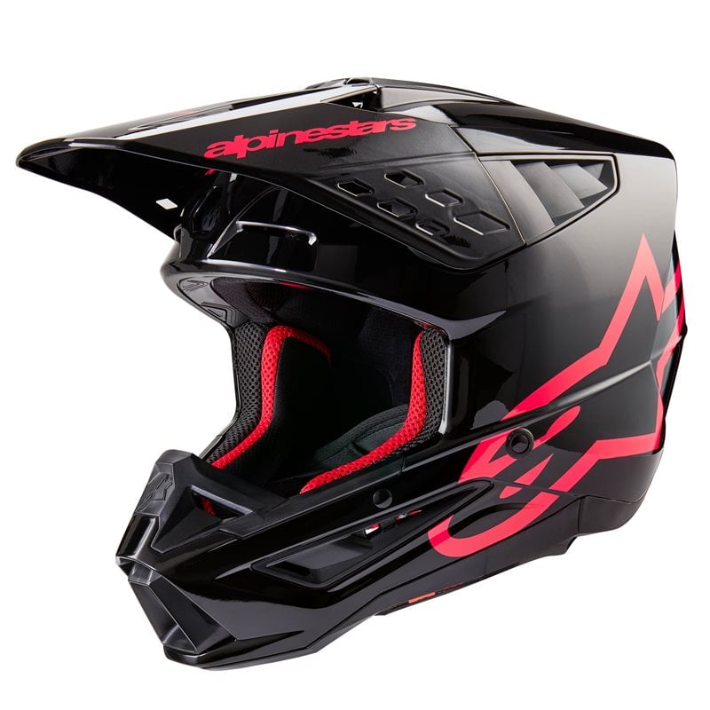 Image of Alpinestars S-M5 Corp Helmet Ece 2206 Black Diva Pink Glossy Größe L