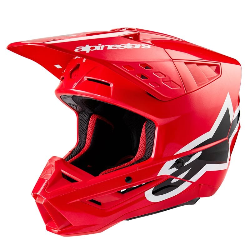 Image of Alpinestars S-M5 Corp Helmet Ece 2206 Bright Red Glossy Größe 2XL