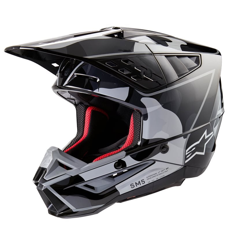Image of Alpinestars S-M5 Rover 2 Helmet Ece 2206 Black Silver Glossy Taille 2XL