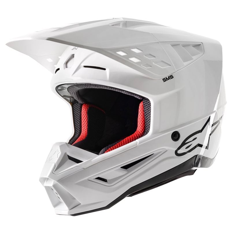 Image of Alpinestars S-M5 Solid Helmet Ece 2206 White Glossy Größe 2XL