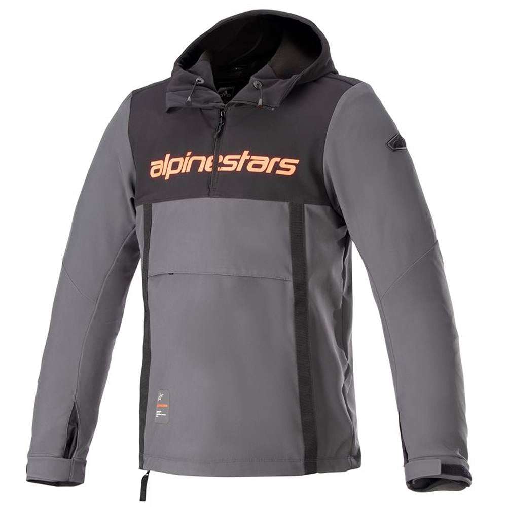 Image of Alpinestars Sherpa Hoodie Black Tar Gray Red Fluo Size S ID 8059347089959