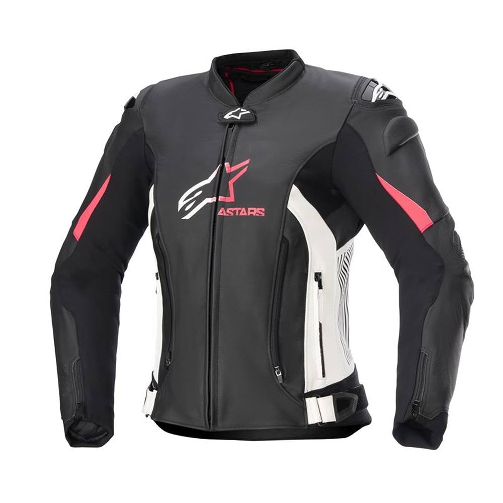Image of Alpinestars Stella GP Plus V4 Leather Jacket Black White Diva Pink Size 38 ID 8059347263250
