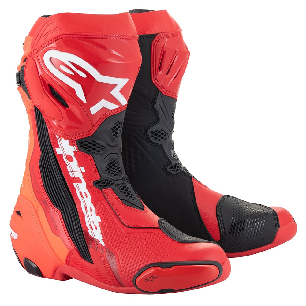 Image of Alpinestars Supertech R Boots Bright Red Fluo Size 39 EN