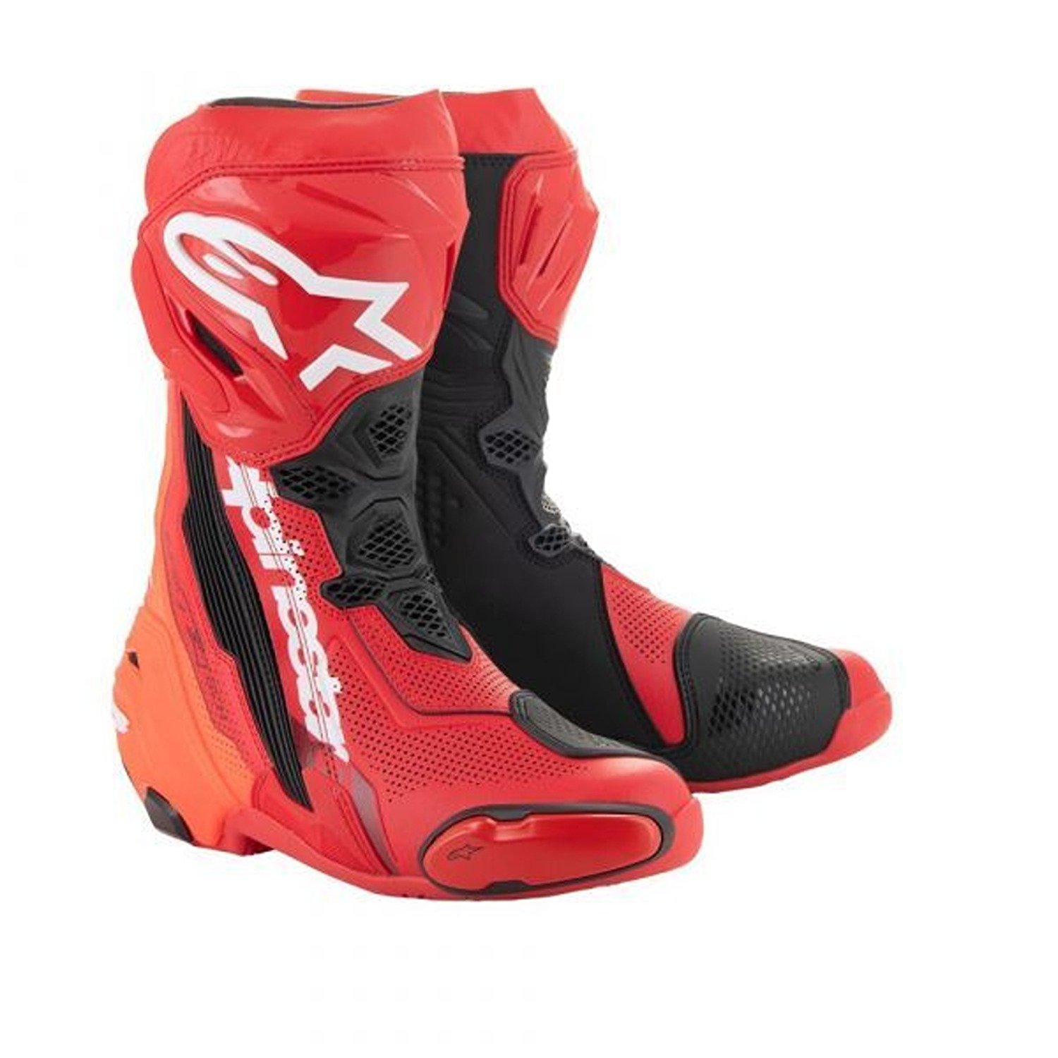 Image of Alpinestars Supertech R Vented Boots Bright Red Fluo Size 46 ID 8059347377964