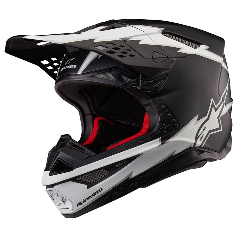 Image of Alpinestars Supertech S-M10 Ampress Helmet Ece 2206 Black White Matt Size XS EN