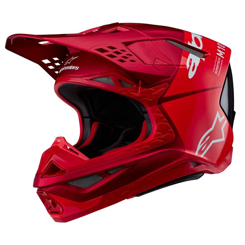 Image of Alpinestars Supertech S-M10 Flood Helmet Ece 2206 Red Fluo Red M&G Size L ID 8059347171708