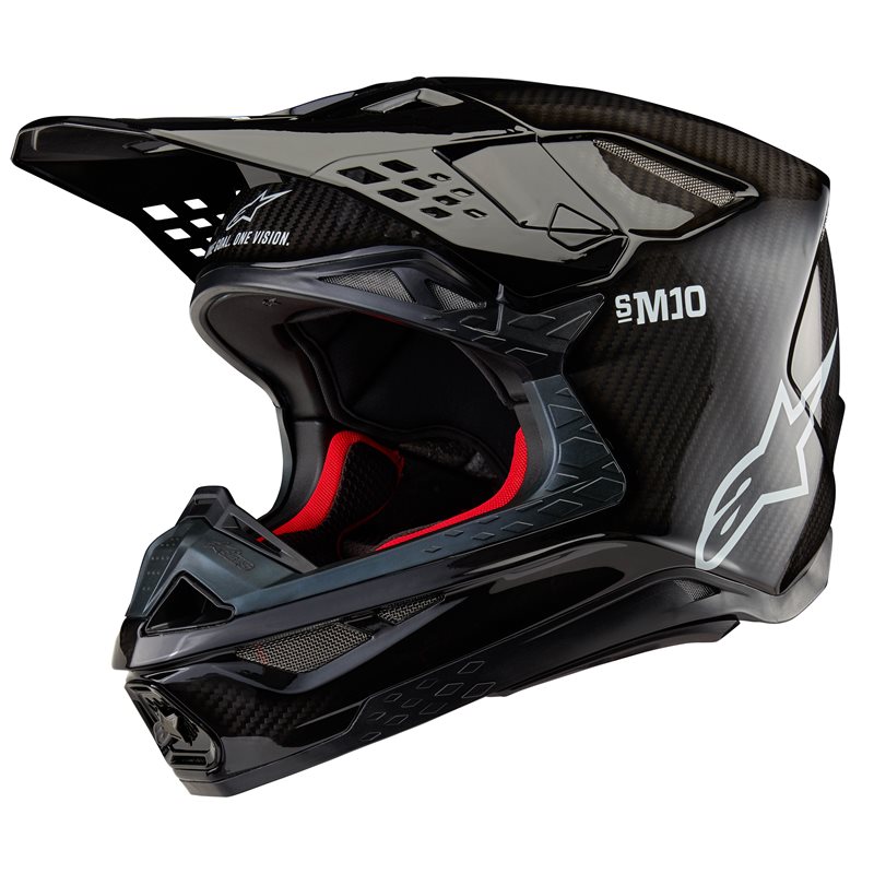 Image of Alpinestars Supertech S-M10 Solid Helmet Ece 2206 Black Glossy Carbon Taille 2XL