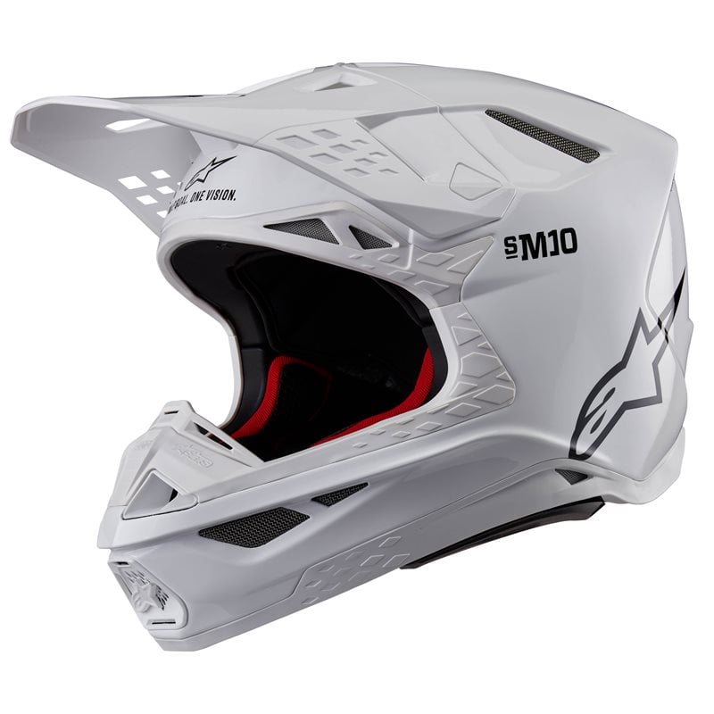 Image of Alpinestars Supertech S-M10 Solid Helmet Ece 2206 White Glossy Größe 2XL