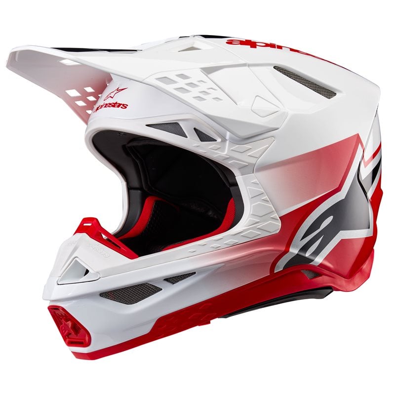 Image of Alpinestars Supertech S-M10 Unite Helmet Ece 2206 Red White Glossy Größe L