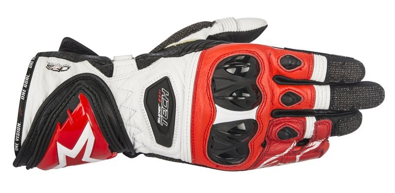 Image of Alpinestars Supertech Schwarz Weiß Rot Handschuhe Größe L