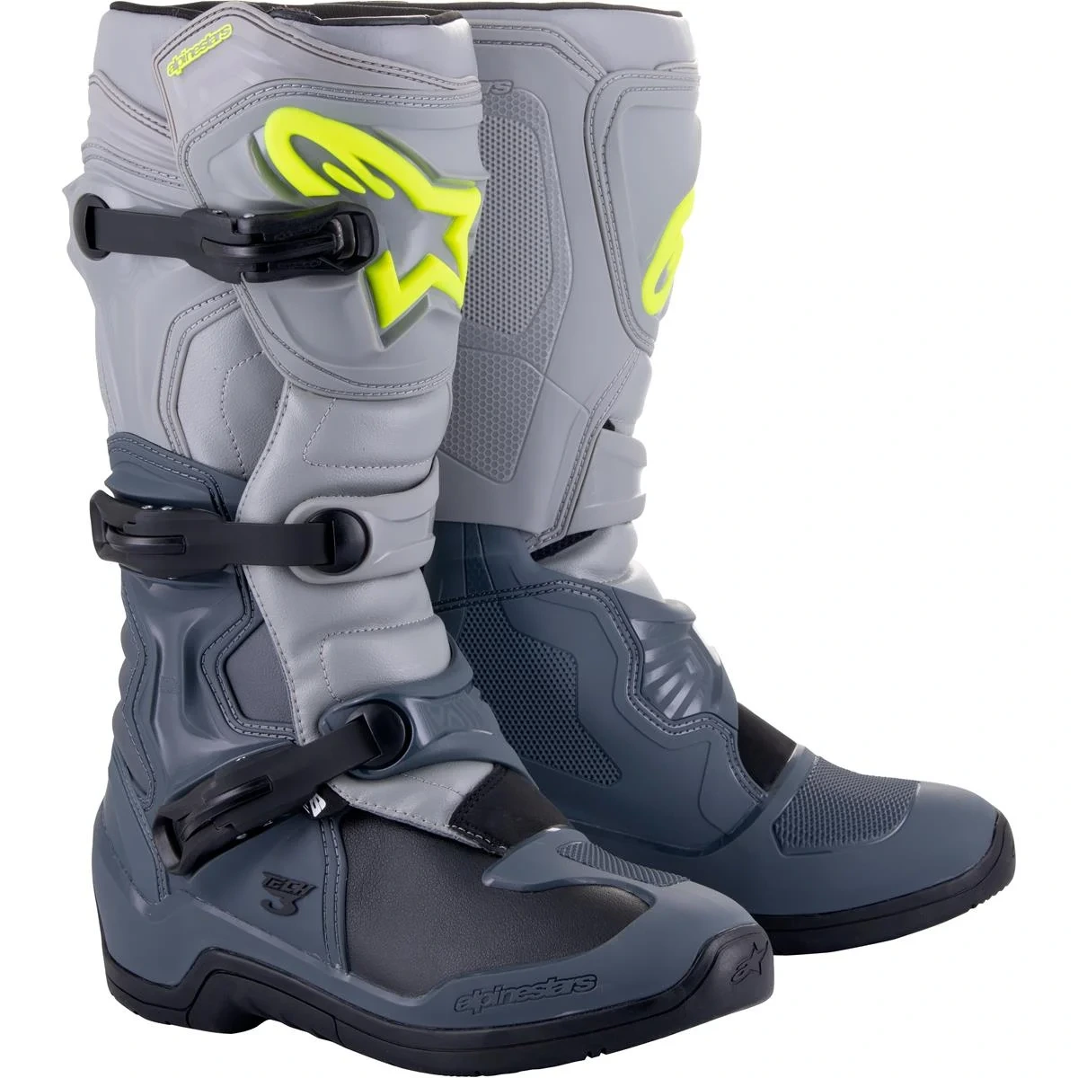 Image of Alpinestars Tech 3 Boots Dark Gray Light Gray Black Size US 10 ID 8059347199238