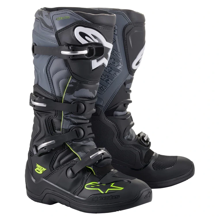 Image of Alpinestars Tech 5 Boots Black Cool Gray Yellow Fluo Size US 10 ID 8059175884474