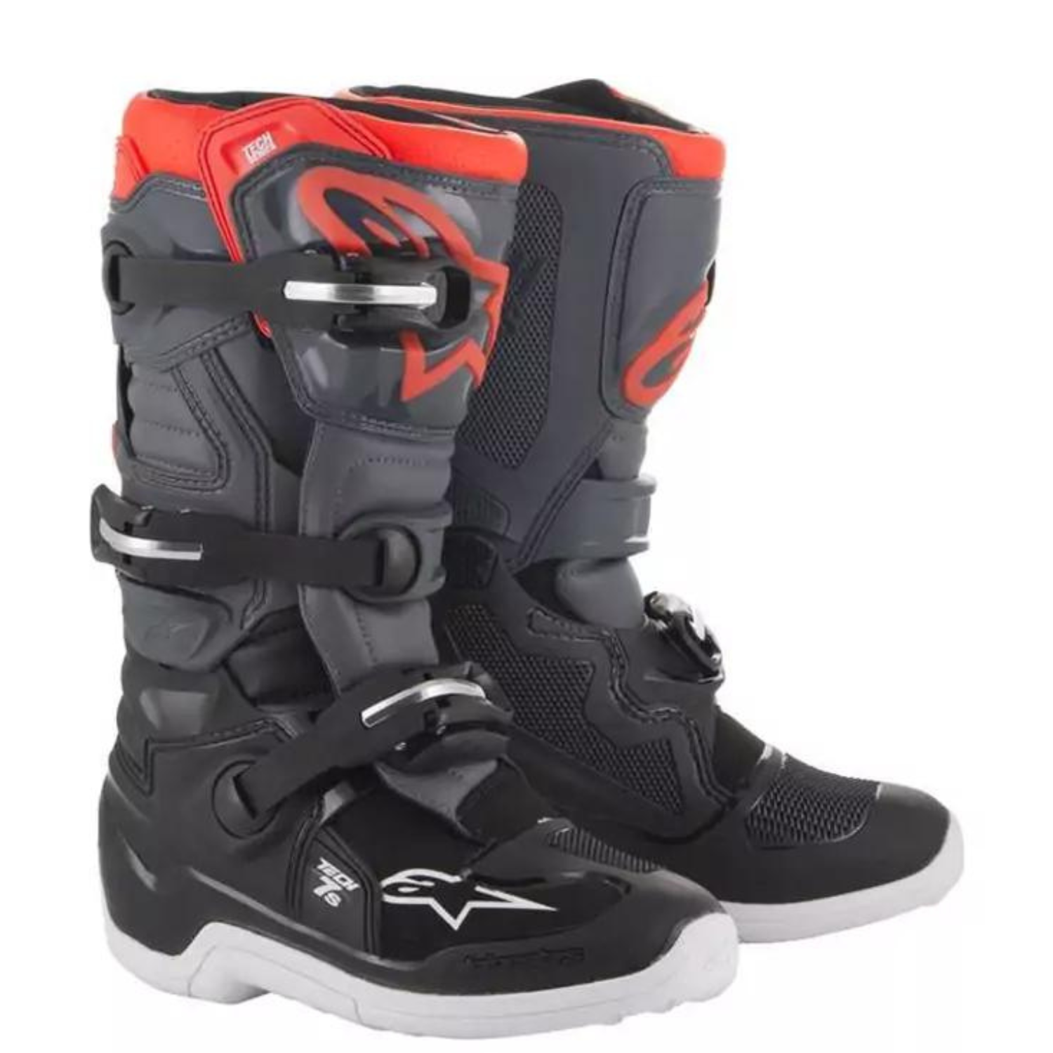 Image of Alpinestars Tech 7 S Black Dark Grey Red Fluo Boots Size US 4 ID 8033637200798