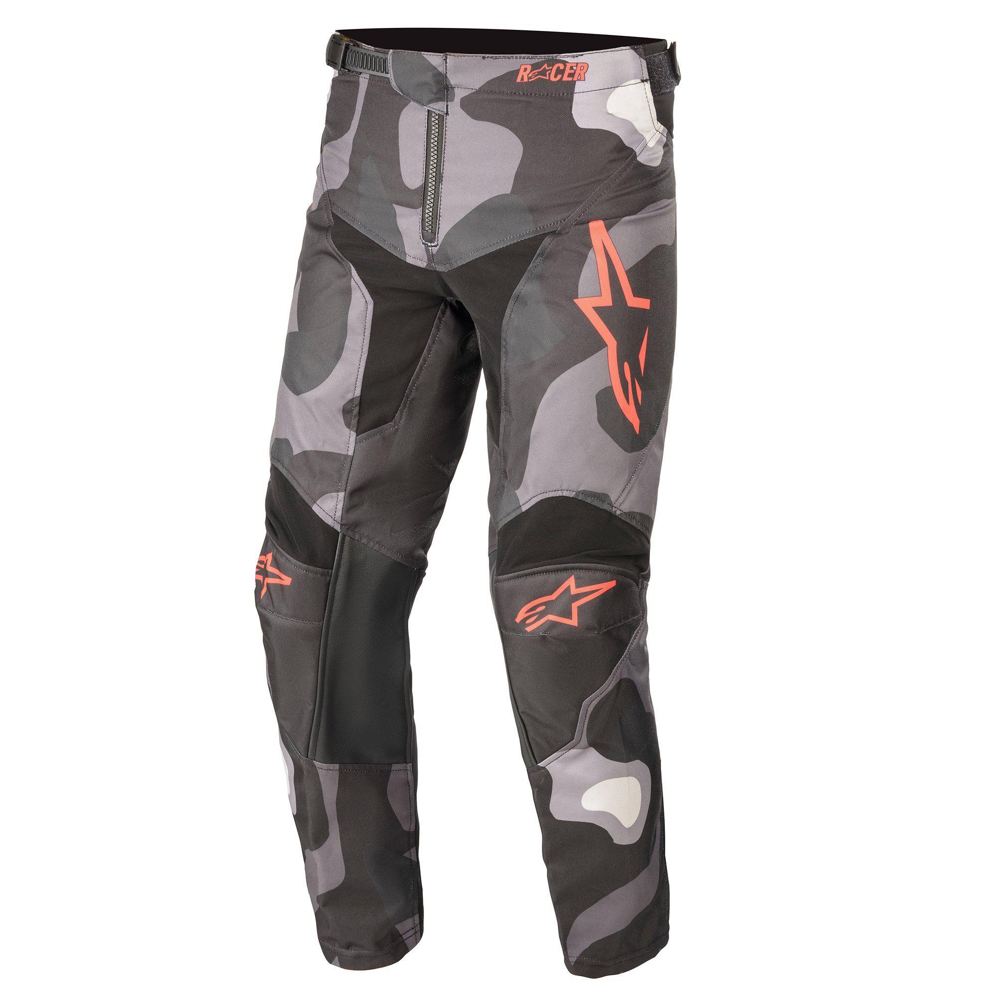 Image of Alpinestars Youth Racer Tactical Gris Camo Rouge Fluo Pantalon Taille 24