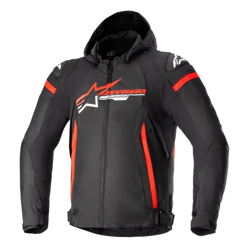 Image of Alpinestars Zaca Waterproof Jacket Black Bright Red White Size 2XL EN