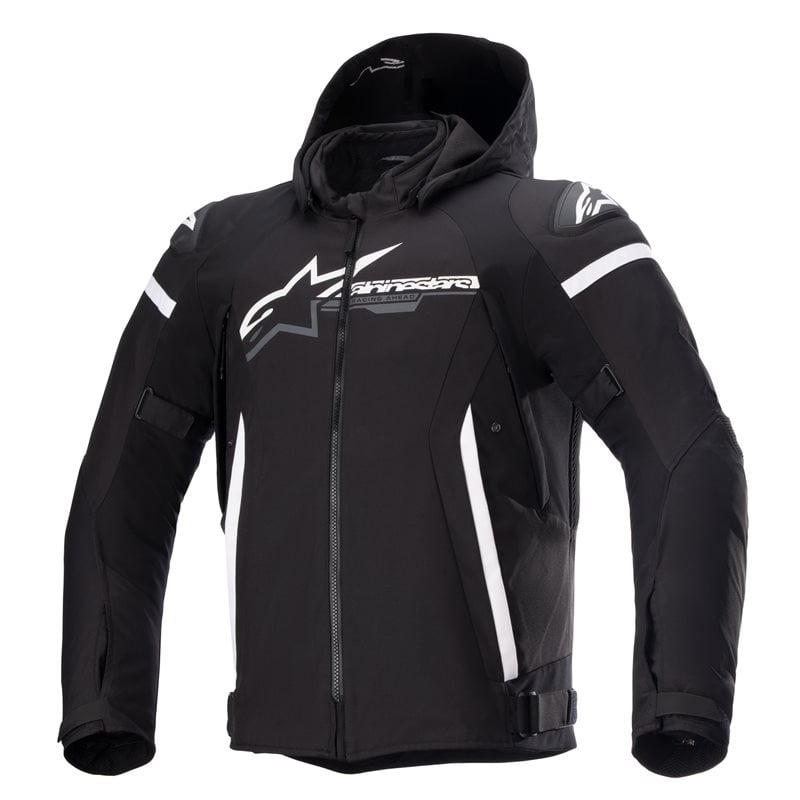 Image of Alpinestars Zaca Waterproof Jacket Black White Size 2XL EN