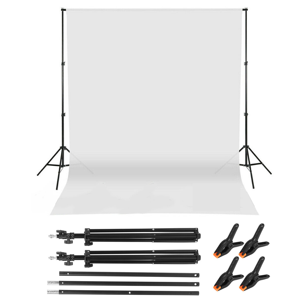 Image of Aluminum Background Stand Photography Studio Backdrop Bracket Support System Kit