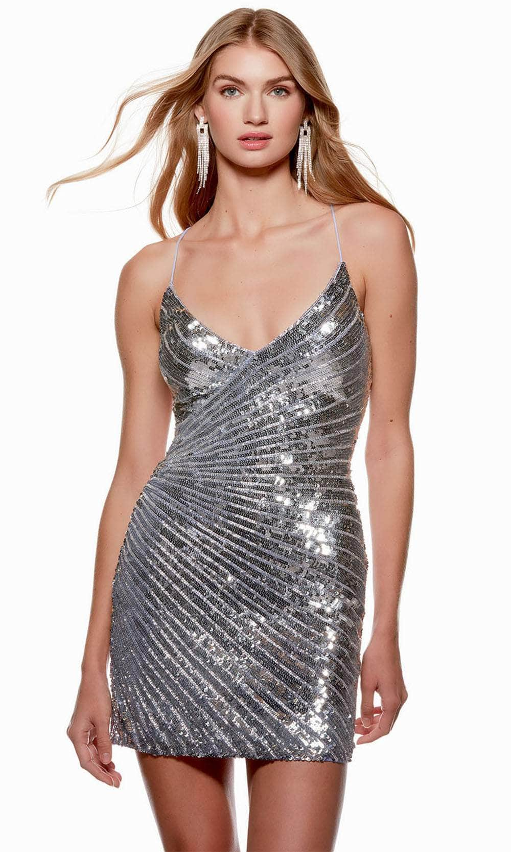 Image of Alyce Paris 4661 - Metallic Beaded Sheath Cocktail Dress