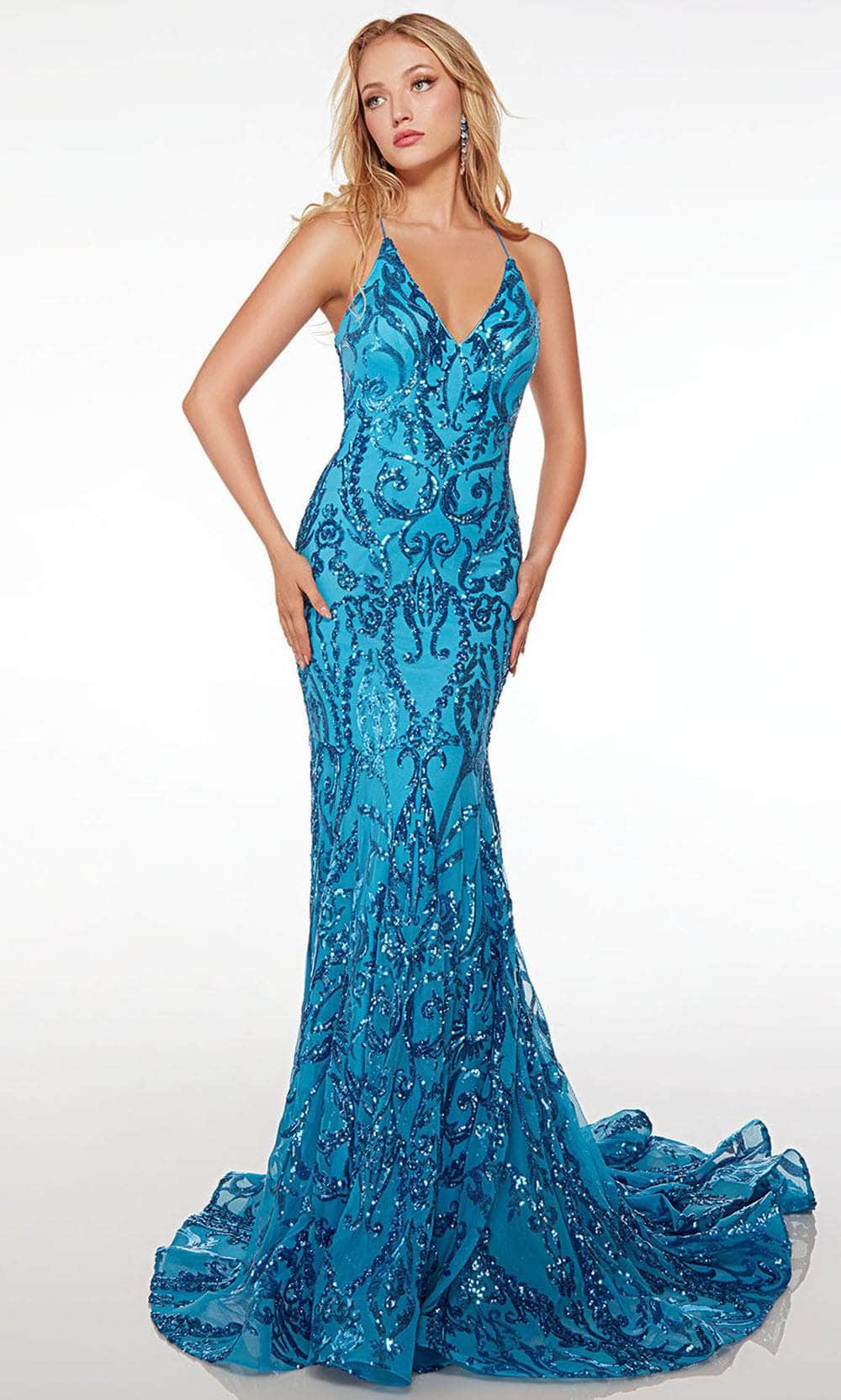 Image of Alyce Paris 61495 - Sequin Pattern Prom Dress