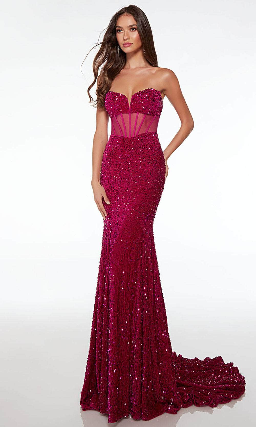 Image of Alyce Paris 61500 - Strapless Sequin Evening Dress