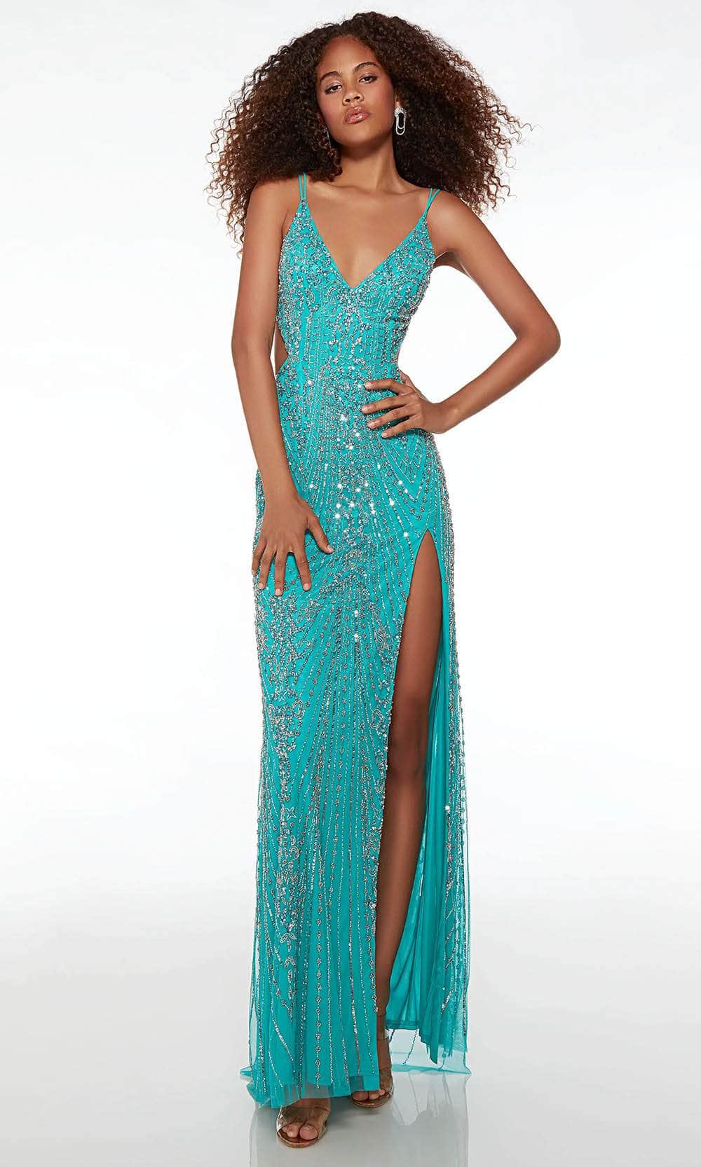 Image of Alyce Paris 61585 - Jeweled Deep V-Neck Prom Gown