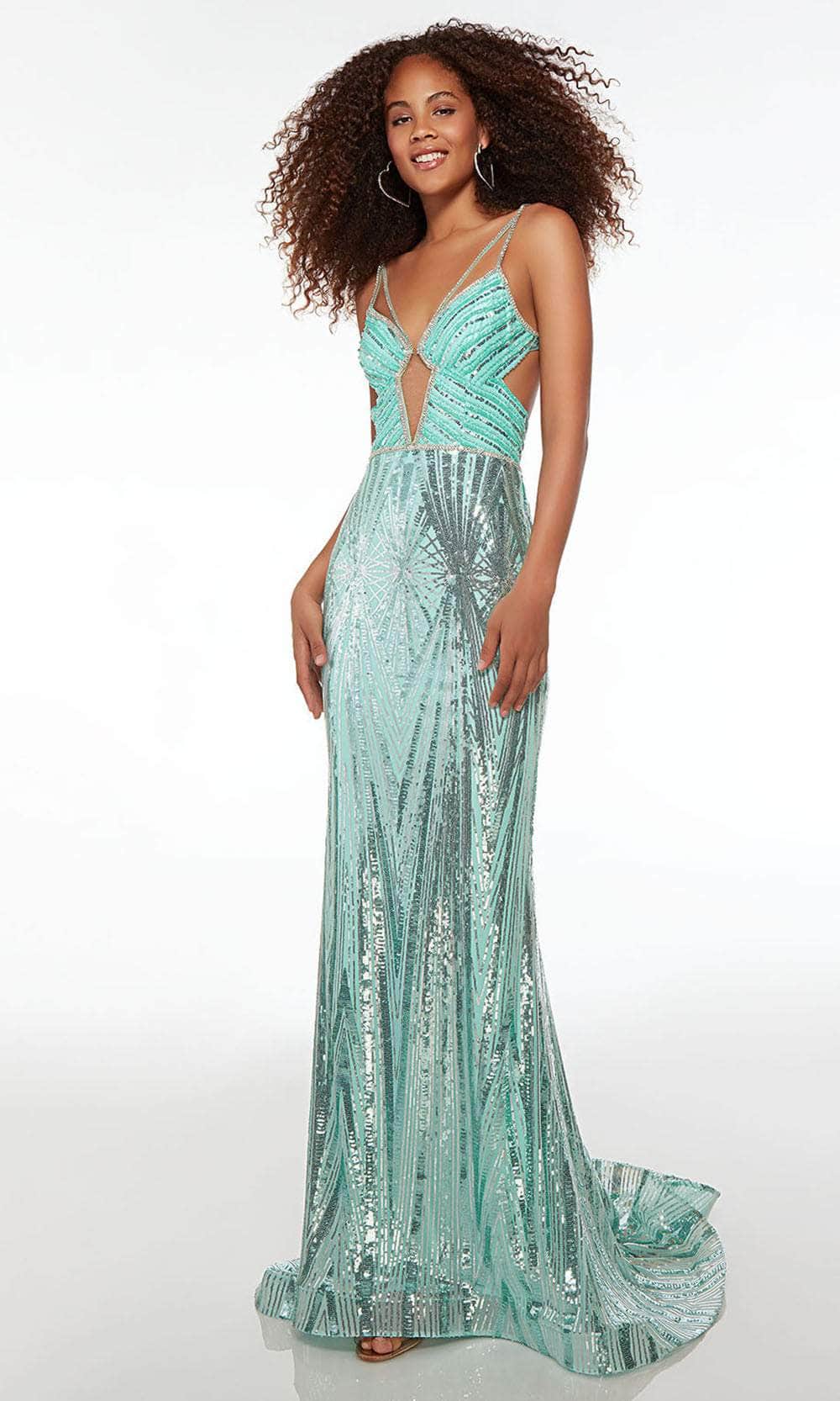 Image of Alyce Paris 61679 - Sequin Embellished Side Cut-Out Detail Prom Dress