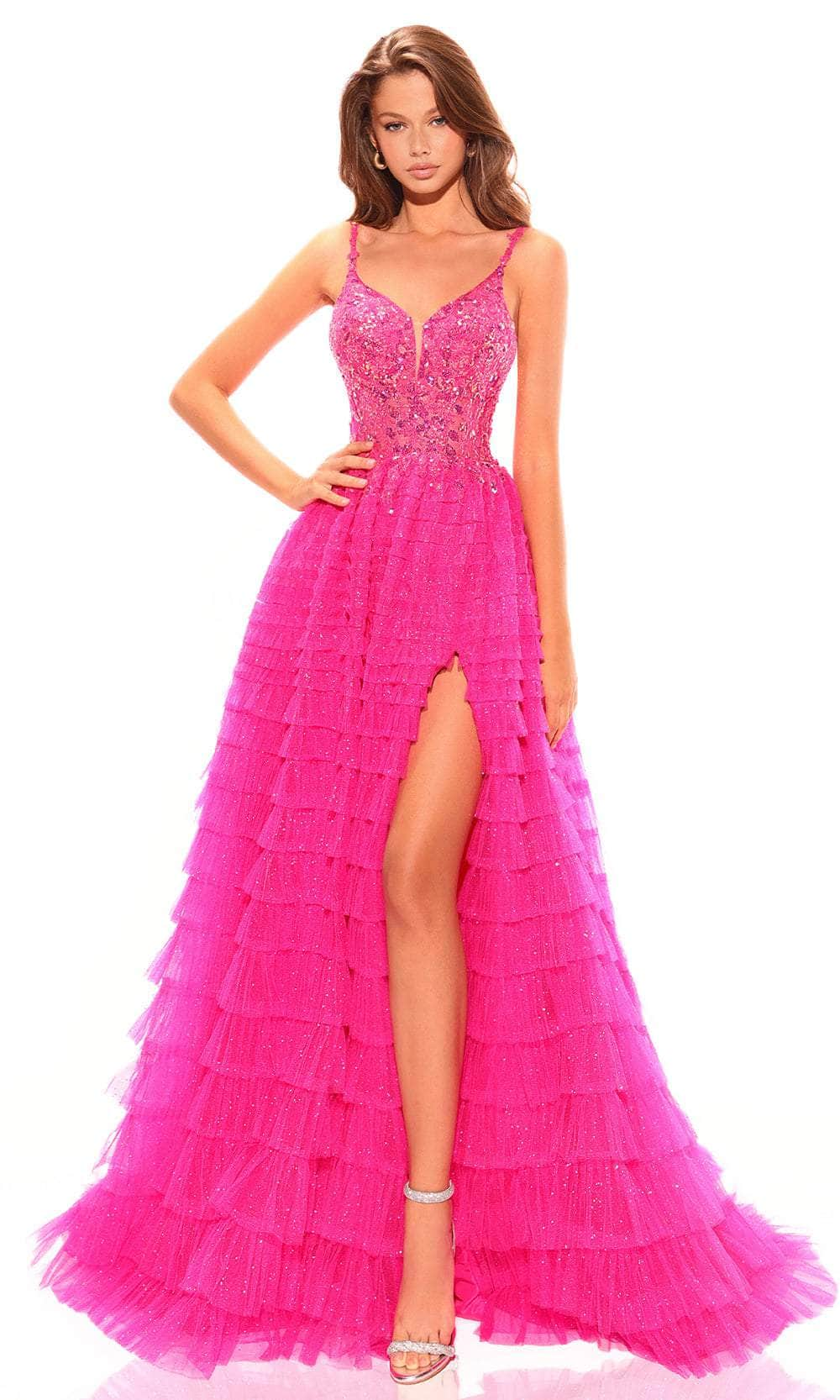 Image of Amarra 88788 - Tiered A-Line Prom Dress with Slit